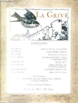 Seller image for LA GRIVE N123 JUILLET SEPTEMBRE 1964 - chant de route des ardennes eifel - etienne riche - jansnisme de l'ardenne - la gloire des troupes de marine et l'amiti franco belge - officiers du 91e - dans la foret de signy etc. for sale by Le-Livre