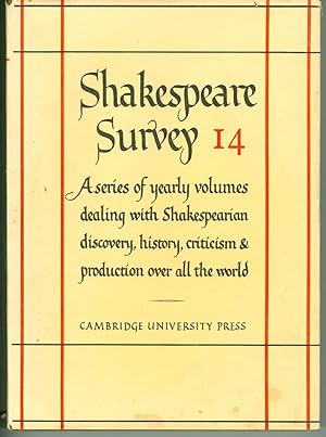 Seller image for Shakespeare Survey - Volume 14 for sale by Philip Gibbons Books