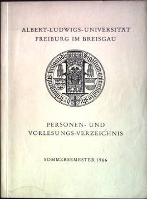 Seller image for Personen- und Vorlesungsverzeichnis Sommersemester 1966 for sale by books4less (Versandantiquariat Petra Gros GmbH & Co. KG)