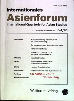 Seller image for Internationales Asienforum 3/ 4; 31. Jahrgang November 1990 (= International Quarterly for Asian Studies) for sale by books4less (Versandantiquariat Petra Gros GmbH & Co. KG)