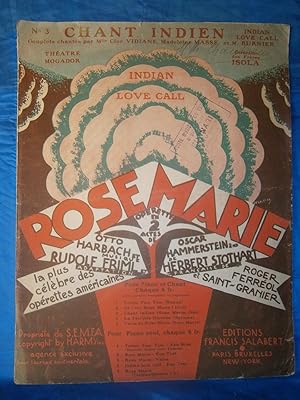 Imagen del vendedor de GRANDE PARTITION ILLUSTRE 27 x 35 cm " ROSE MARIE " CHANT INDIEN ( INDIAN LOVE CALL ) PIANO & CHANT a la venta por LA FRANCE GALANTE