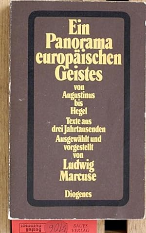Seller image for Ein Panorama europischen Geistes.II (2). Von Augustinus bis Hegel. Texte aus drei Jahrtausenden. for sale by Baues Verlag Rainer Baues 