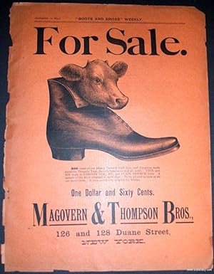 Seller image for An Original 1890 Full Page Illustrated Advertisement for Magovern and Thompson Brothers Shoes for sale by biblioboy