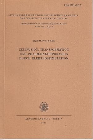 Bild des Verkufers fr Zellfusion, Transformation und Pharmainkorporation durch Elektrostimulation zum Verkauf von Antiquariat Jterbook, Inh. H. Schulze