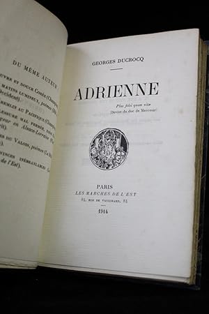 Bild des Verkufers fr Adrienne zum Verkauf von Librairie Le Feu Follet
