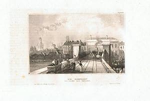 Die Eisenbahn von London nach Greewich. England Stahlstich