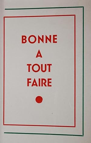 Seller image for BONNE A TOUT FAIRE. for sale by Librairie L'amour qui bouquine