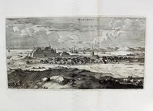 Seller image for "Wardberg" originaler Kupferstich von zwei Platten ca.21x39cm (Darstellung/image size) von Holmia nach Jan van Aveelen (1650 in Leiden - 1727 in Stockholm) auf B�tten/hand-made paper (35x45cm) for sale by Kunsthandel & Antiquariat Magister Ru�