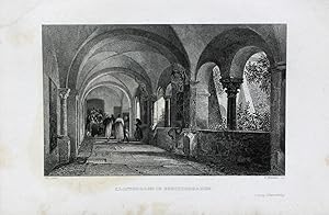 Seller image for "Klostergang in Berchtesgaden" originaler Stahlstich ca.10x16cm (Darstellung/image size) von Winkles nach Alt auf B�tten-Papier (14x22cm) unterhalb der Darstellung typographisch betitelt und betitelt; aus: "Eduard Duller Die Donaul�nder" Leipzig 1838-40 for sale by Kunsthandel & Antiquariat Magister Ru�