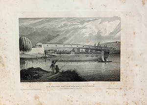 "Die Grosse Brücke über den Schuylkill bei Philadelphia" originaler Stahlstich ca.10x16cm (Darste...