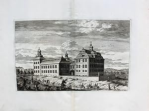 Seller image for "L��fstad" originaler Kupferstich von zwei Platten ca.21x33cm (Darstellung/image size) von Holmia nach Jan van Aveelen (1650 in Leiden - 1727 in Stockholm) auf B�tten/hand-made paper (34x46cm) for sale by Kunsthandel & Antiquariat Magister Ru�