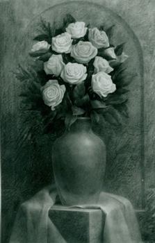 Seller image for Photograph of Emerson Adams drawing of roses in rounded vase, [1988, Graphite on paper]. for sale by Wittenborn Art Books