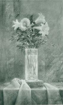 Immagine del venditore per Photograph of Emerson Adams piece Daisies & Lillies, 1986, Original Graphite & pastel drawing. venduto da Wittenborn Art Books