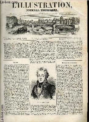 Bild des Verkufers fr L'ILLUSTRATION JOURNAL UNIVERSEL N 62 - Ber ton. Portrait. Histoire de la Semaine. Procd Boul-liel (5e article). Gravure. Police de Roulage. Rouleau compresseur pour l'empierrement des routes. Salon de 1844. (6e article. ) Sculpture et . zum Verkauf von Le-Livre