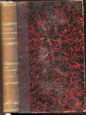 Seller image for ANNALES DE PHILOSOPHIE CHRETIENNE - REVUE MENSUELLE : TOME XL : AVRIL-SEPTEMBRE 1899. for sale by Le-Livre