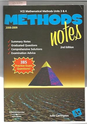 Vce Mathematical Methods Unit 3 & 4 Methods Notes 2006 - 2009