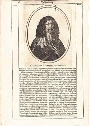 Charles de Schomberg, Herzog von Hallwin (1601-1656), Marschall von Frankreich. Kupferstich aus T...