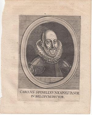 Carlo Spinelli di Castrovillari (1536-1608), General der Artillerie von Neapel. Kupferstich aus: ...