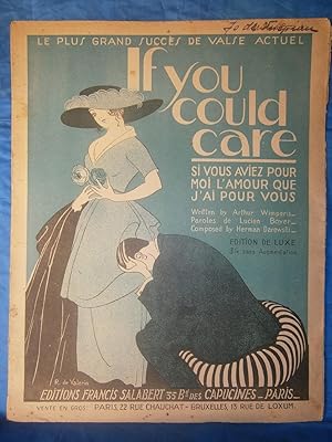 Immagine del venditore per 1918 . GRANDE PARTITION ILLUSTRE 27 x 35 cm " IF YOU COULD CARE - SI VOUS AVIEZ POUR MOI L'AMOUR QUE J'AI POUR VOUS " Couverture de DE VALERIO . 8 pages . venduto da LA FRANCE GALANTE