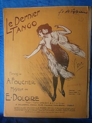 Seller image for 1913 . GRANDE PARTITION ILLUSTRE 27 x 35 cm " LE DERNIER TANGO " Couverture de S. DOLA . 8 pages . for sale by LA FRANCE GALANTE