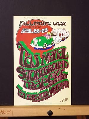 Bill Graham/Fillmore Postcard #277 ( Taj Mahal, Stoneground, Trapeze, Ten Years After, Cactus, Po...