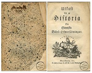Seller image for Utkast til en historia om swenska bibel-fwerstningar [An outline to a history of Swedish Bible translations]. for sale by Mats Rehnstrm Rare Books SVAF, ILAB