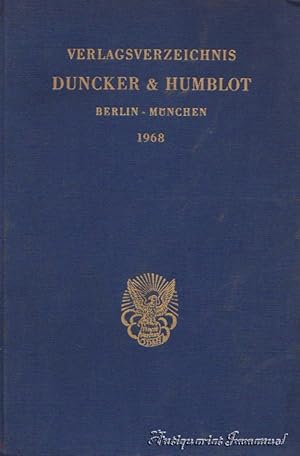 Image du vendeur pour Verlagsverzeichnis Duncker & Humblot. Berlin - Mnchen 1968. mis en vente par Antiquariat Immanuel, Einzelhandel