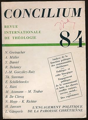 Seller image for Concilium. Revue internationale de thologie n84 - L'engagement politique de la paroisse chrtienne for sale by LibrairieLaLettre2