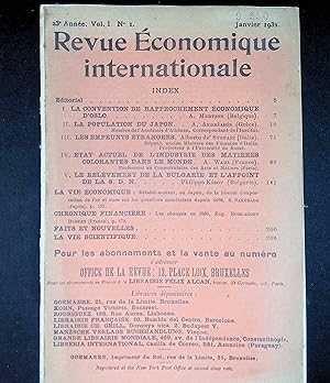 Image du vendeur pour Revue Economique Internationale 23e anne 1931 Vol. I Janvier Fvrier Mars mis en vente par LibrairieLaLettre2