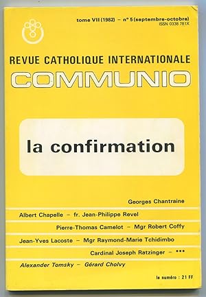 Bild des Verkufers fr Communio Tome VII (1982), n5 (septembre-octobre) - La confirmation zum Verkauf von LibrairieLaLettre2