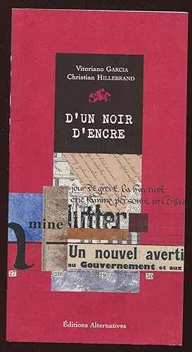Bild des Verkufers fr D'un noir d'encre zum Verkauf von LibrairieLaLettre2
