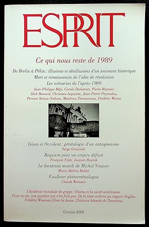 Image du vendeur pour Esprit n358 Octobre 2009 - Ce qui nous reste de 1989 mis en vente par LibrairieLaLettre2