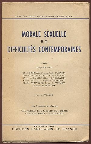 Immagine del venditore per Morale sexuelle et difficults contemporaines venduto da LibrairieLaLettre2