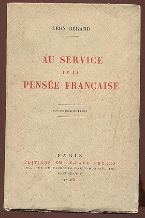 Seller image for Au service de la pense franaise for sale by LibrairieLaLettre2