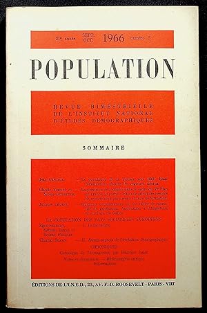 Imagen del vendedor de Population 21e anne sept. oct. 1966 n5 a la venta por LibrairieLaLettre2