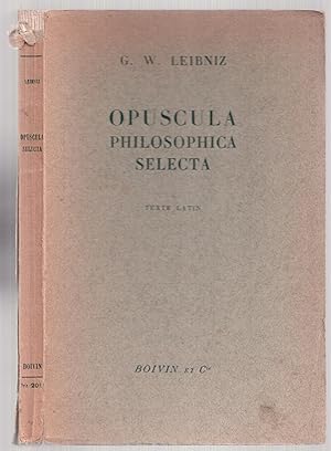 Imagen del vendedor de Opuscula philosophica selecta a la venta por LibrairieLaLettre2