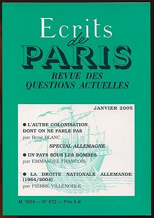 Seller image for Ecrits de Paris. Revue des questions actuelles n672, janvier 2005 - Special Allemagne for sale by LibrairieLaLettre2