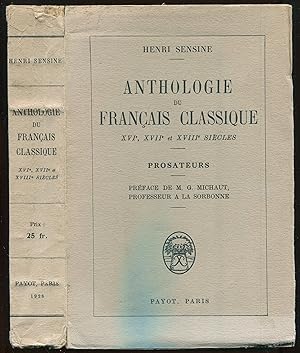 Imagen del vendedor de Anthologie du franais classique XVIe, XVIIe et XVIIIe sicles - Prosateurs a la venta por LibrairieLaLettre2