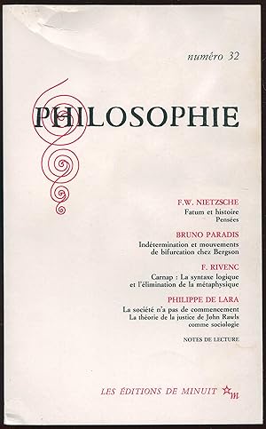 Seller image for Philosophie n32, automne 1991 for sale by LibrairieLaLettre2