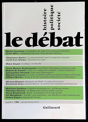 Bild des Verkufers fr Le dbat n168 janvier-fvrier 2012 zum Verkauf von LibrairieLaLettre2