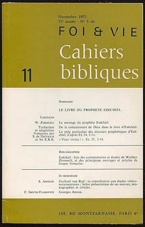 Immagine del venditore per Cahiers bibliques n11. Novembre 1972, 71e anne, n5 de Foi et Vie - Le livre du prophte Ezechiel venduto da LibrairieLaLettre2