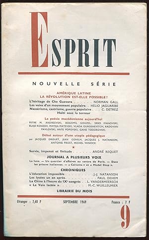 Imagen del vendedor de Esprit n384, Septembre 1969 - Amrique Latine La Rvolution est-elle possible ? a la venta por LibrairieLaLettre2