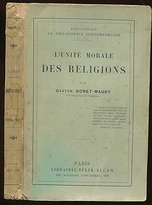 Image du vendeur pour L'unit morale des religions mis en vente par LibrairieLaLettre2