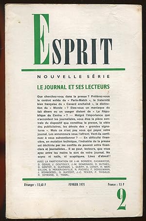 Bild des Verkufers fr Esprit nouvelle srie n400, Fvrier 1971 - Le journal et ses lecteurs zum Verkauf von LibrairieLaLettre2