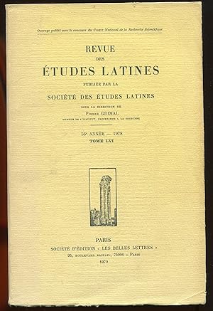 Image du vendeur pour Revue des tudes latines 56me anne, 1978, tome LVI mis en vente par LibrairieLaLettre2