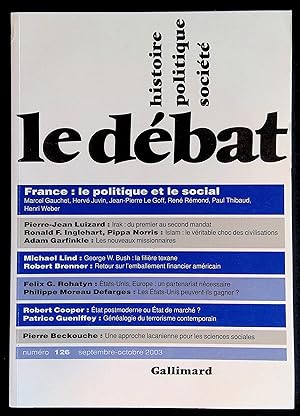 Bild des Verkufers fr Le dbat n126 septembre-octobre 2003 - France : le politique et la social zum Verkauf von LibrairieLaLettre2