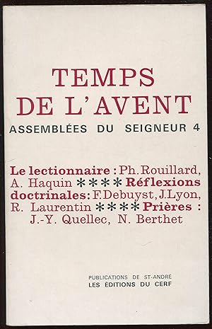 Seller image for Temps de l'Avent - Assembles du Seigneur 4 for sale by LibrairieLaLettre2