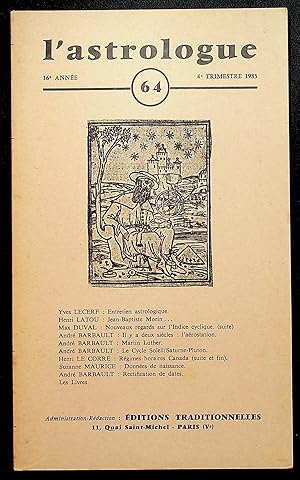 Seller image for L'astrologue 16e anne n64, 4me trimestre 1983 for sale by LibrairieLaLettre2