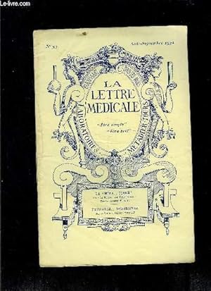 Seller image for LE LETTRE MEDICALE- N 53- aot sept 1932- La mta.flore ou le Secret de FRanoise- Favorites.Honoraires for sale by Le-Livre