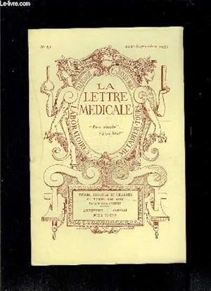 Seller image for LE LETTRE MEDICALE- N61 - aot sept 1933- Titres, dignits et charges au temps des rois- Antisepsie -:- Asepsie- Mta vaccin for sale by Le-Livre